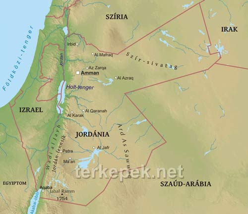 Jordánia domborzata és vízrajza