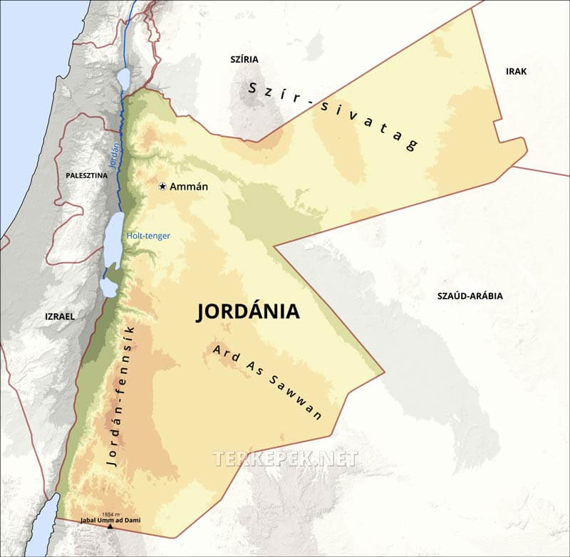 Jordánia térkép